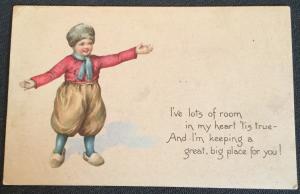 Vintage Postcard Unused w/Writing on back “I’ve lots of room...” Child LB