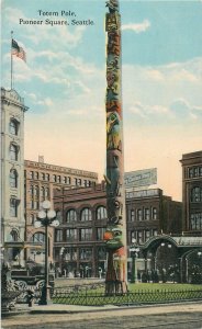 United States Seattle Pioneer Square Totem Pole postcard 
