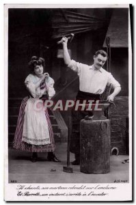 Old Postcard Fantaisie Blacksmith