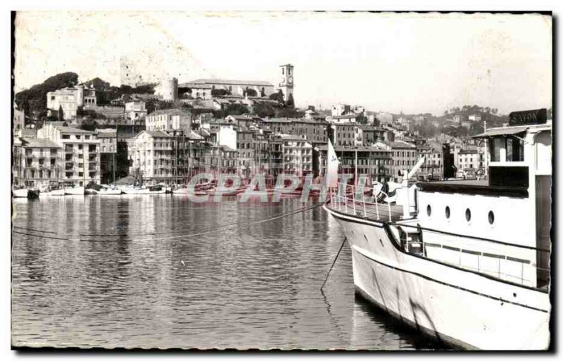 Old Postcard In Cannes Port and Suquet