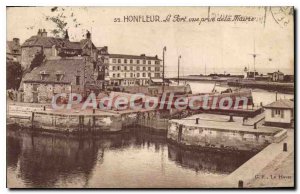 Postcard Old Honfleur Harbor view from the Mayor