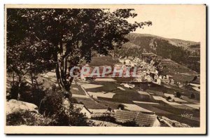 Old Postcard Gorges Cians The village of Beuil terminus of & # 39excursion