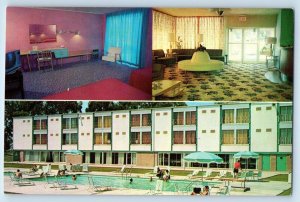 c1960 Buffalo New York Postcard Airways Inn Restaurant Cocktail Lounge Multiview