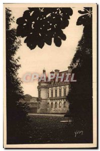 Postcard Old La Douce France Chateau de Chantilly A Wing of the Castle Park view