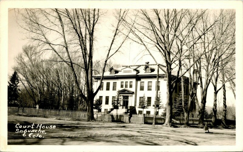 Vtg Postcard RPPC 1940s - Lamoille County Court House - Hyde Park VT - Unused