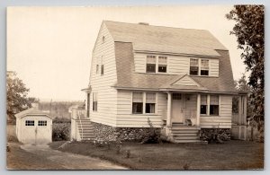 RPPC RI Lovely Dutch Colonial Barn Style House Stone Foundation Postcard J25