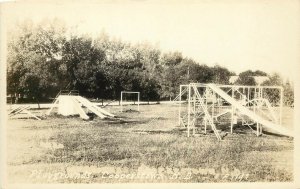 RPPC Postcard Childrens' Playground, Cooperstown ND F1197 Griggs County Unposted