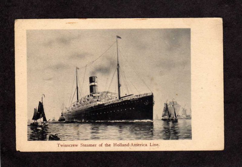 Twinscrew Potsdam Steamer Steamship Steam Ship Holland America Line Postcard