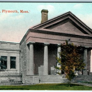 c1910s Plymouth, Mass. Pilgrim Hall Mini 3 Baby Litho Photo Postcard UDB MA A52