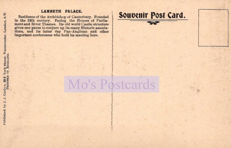 London Postcard - Lambeth Palace   SW20079