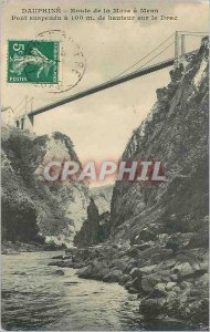 Old Postcard Dauphine Road Mure Mens Suspension Bridge