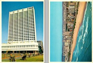 2~4X6 Postcard Durban, South Africa  MALIBU HOTEL & NORTH BEACH~Bird's Eye View