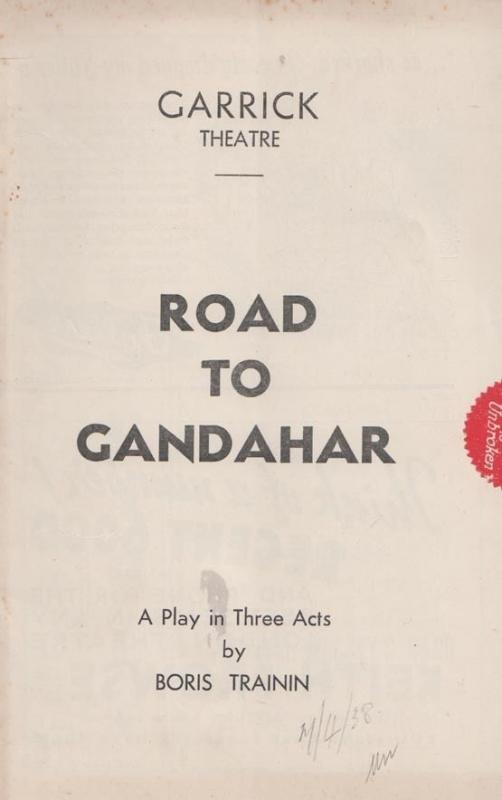 Road To Gandahar Garrick Wilfred Caithness Rare Old London Theatre Programme