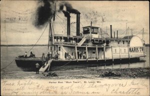 St Louis Missouri MO Harbor Boat Mark Twain c1910 Vintage Postcard
