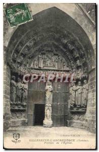 Old Postcard Villeneuve the Archbishop of the Church Yonne Portal