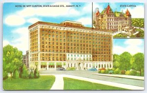 1958 Hotel De Witt Clinton State & Eagle Streets Albany New York Posted Postcard