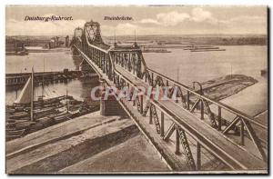 Old Postcard Duisburg Ruhrot Rheinbrucke