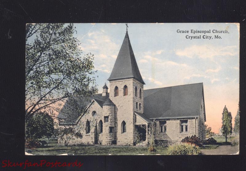 CRYSTAL CITY MISSOURI GRACE EPISCOPAL CHURCH ANTIQUE VINTAGE POSTCARD MO.