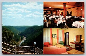 Roadside Motel~Wellsboro Pennsylvania~Penn-Wells Hotel Composite~Chrome Postcard