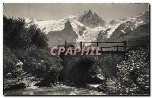 Old Postcard The High Alps La Grave Chazelet Bridge and the Meije