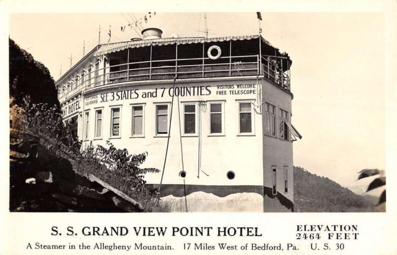 Allegheny Mt Pennsylvania SS Grand View Point Hotel Real Photo Postcard K96149