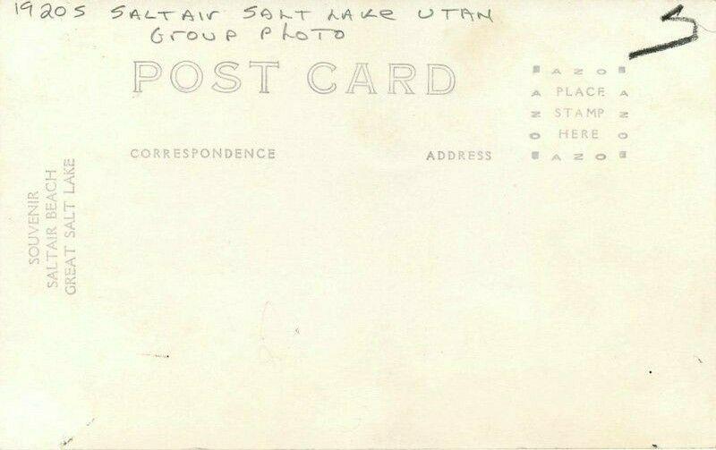 1920s Saltair Salt Lake Utah Group Photo RPPC Postcard 3575