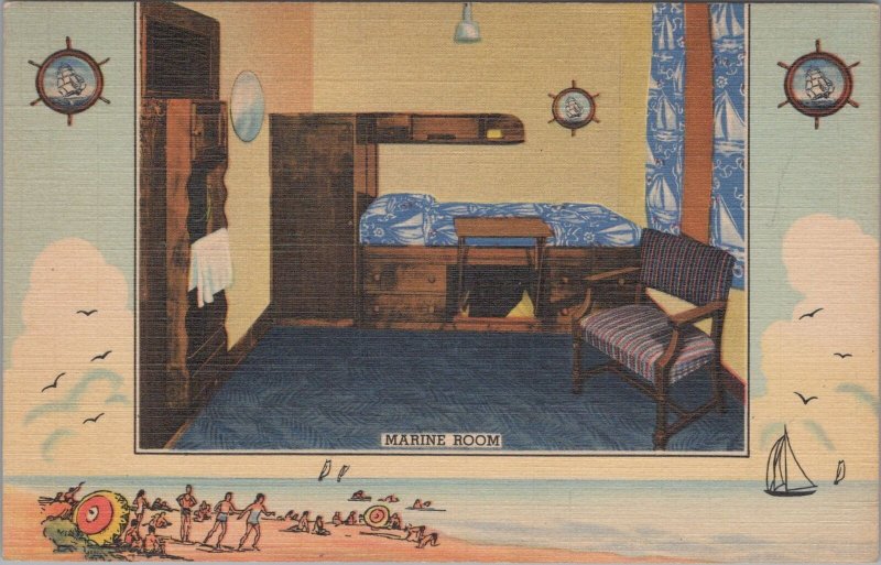 Postcard YMCA Hotel Chicago IL Marine Room