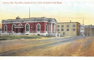 AUBURN, ME Maine   COOMBS S & L BANK~Post Office~AUBURN HALL BLOCKS   c1910's