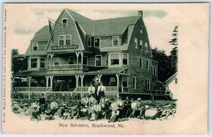 BEACHWOOD, Maine  ME    The NEW BELVIDERE  ca 1900s  UDB    Postcard