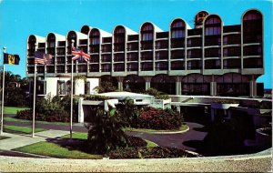 Barbados Wisconsin Hilton Hotel Street View Flags Flowers UNP Vintage Postcard 