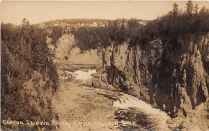 C32/ Grand Falls Canada New Brunswick RPPC Postcard 1925 Canyon St John River