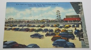 Cars Jacksonville Beach Florida Vintage Postcard