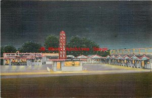 NM, Clovis, New Mexico, Village Shopping Center, Night, Curteich 