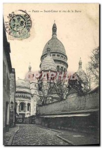 Old Postcard Paris Sacre Coeur and Rue De La Barre