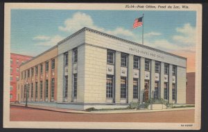 Wisconsin FOND DU LAC Post Office pub by Fond Du Lac News Co. pm1946 ~ Linen