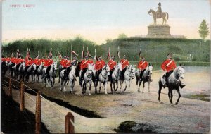 Scots Greys Military Soldiers Horses Unused Ettlinger Postcard H29