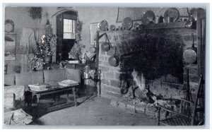 Rockville Maryland MD Postcard Normandy Farm Restaurant Scene c1960's Fireplace