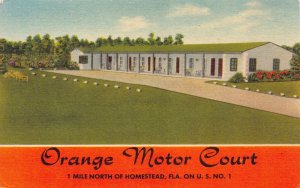 Postcard Orange Motor Court in Homestead, Florida~130064