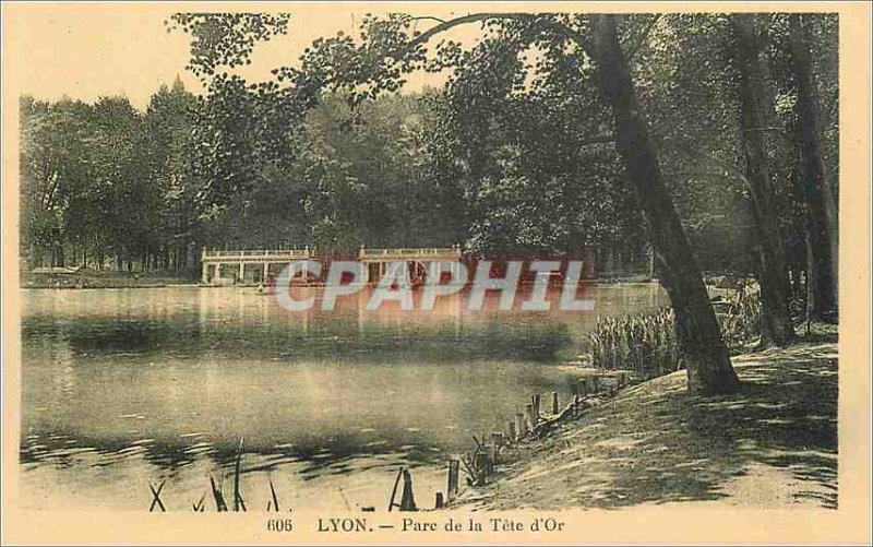 'Old Postcard Lyon''s Tete d''Or Park'