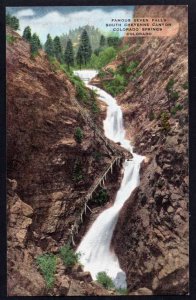 Colorado Springs Famous Seven Falls South Cheyenne Canyon LINEN