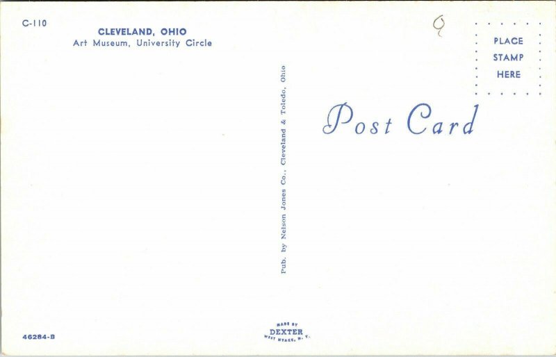 Cleveland Ohio Art Museum University Circle C-1110 Dexter Vtg Vintage Postcard 