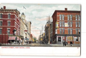 New Haven Connecticut CT Postcard 1901-1907 Church Street