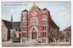 St Leo's Church Denver Colorado 1910c postcard
