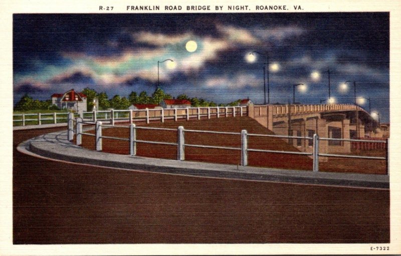 Virginia Roanoke Franklin Road Bridge By Night