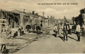 CPA Rouvres - Rouvres bei Etain - Rue - Soldiers - Ruines (1037620)