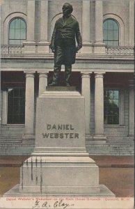 Postcard Daniel Webster's Monument State House Grounds Concord NH