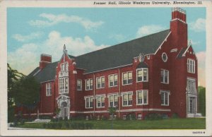 Postcard Presser Hall Illinois Wesleyan University Bloomington IL