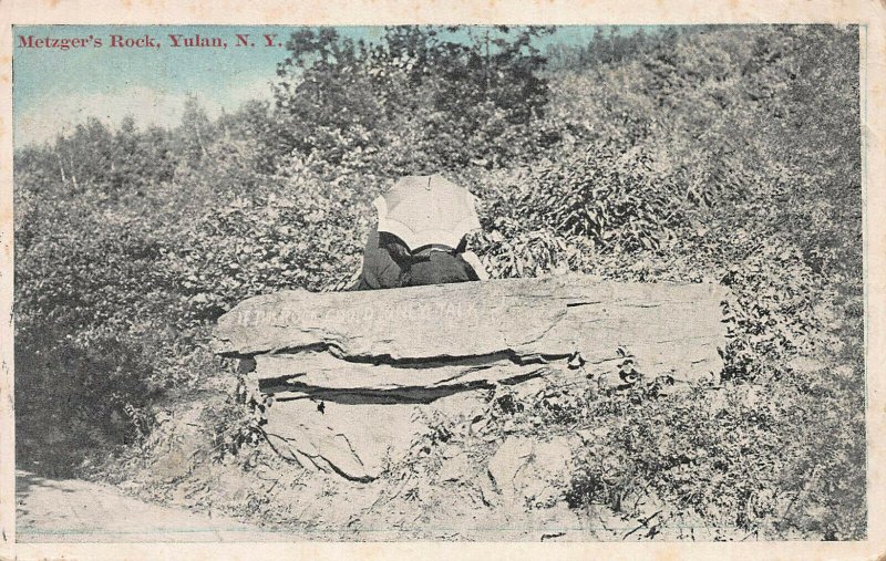 Metzger's Rock, Yulan, New York, Early Postcard, Used in 1919