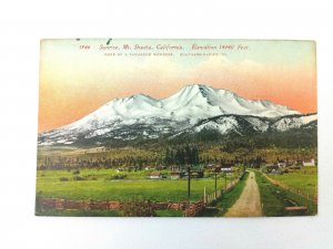 Vintage Postcard 1944 Sunrise Mt. Shasta California Elevation 14440 Feet