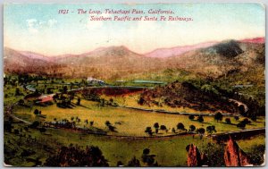 California, The Loop, Tehachapi Pass, So. Pacific, Santa Fe Railways, Postcard